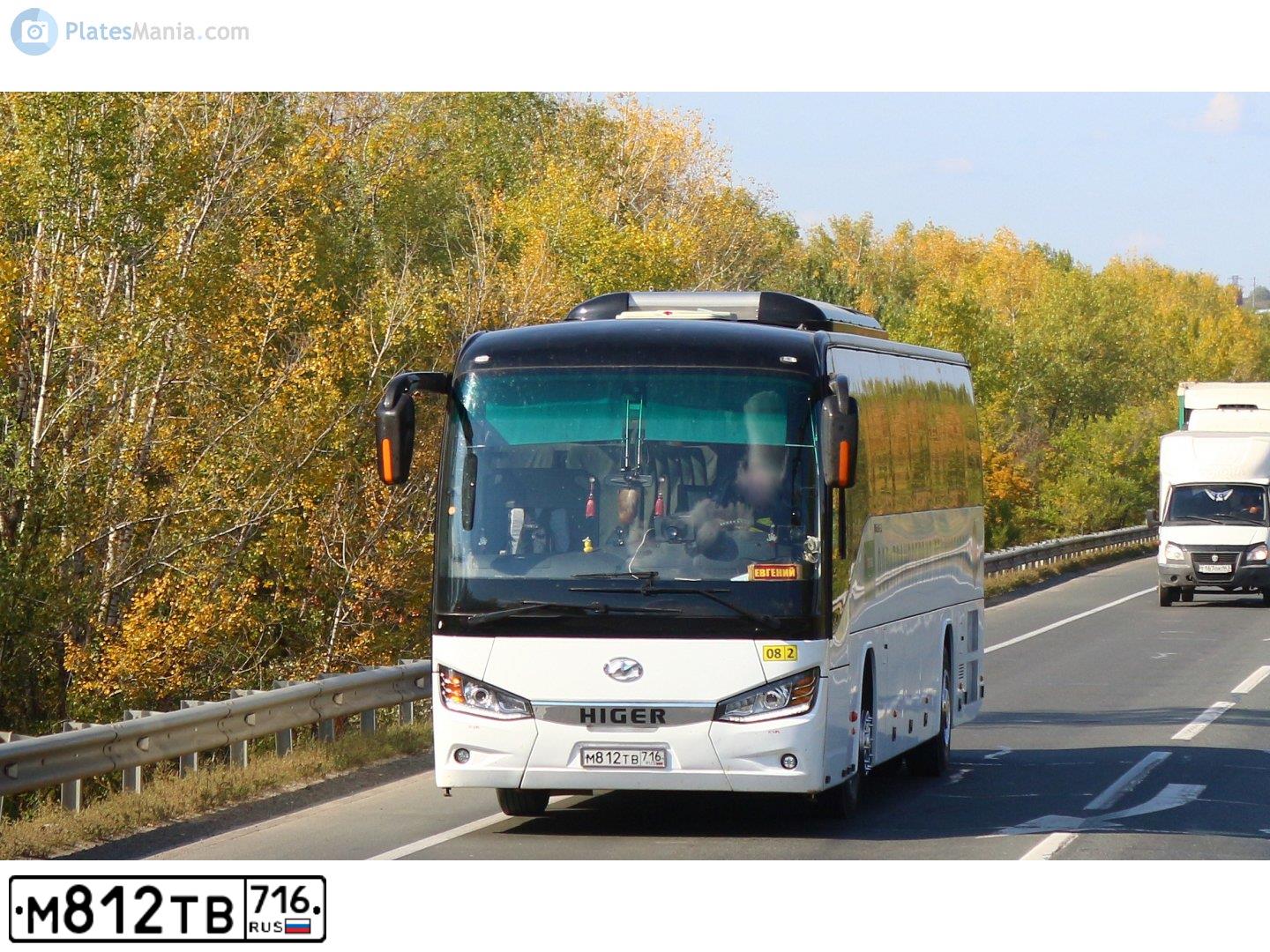 Фото автомобиля ИЖ HIGER KLQ6119TQ КLQ6119ТQ, 2023 — госномер М812ТВ716. Цвет: Белый