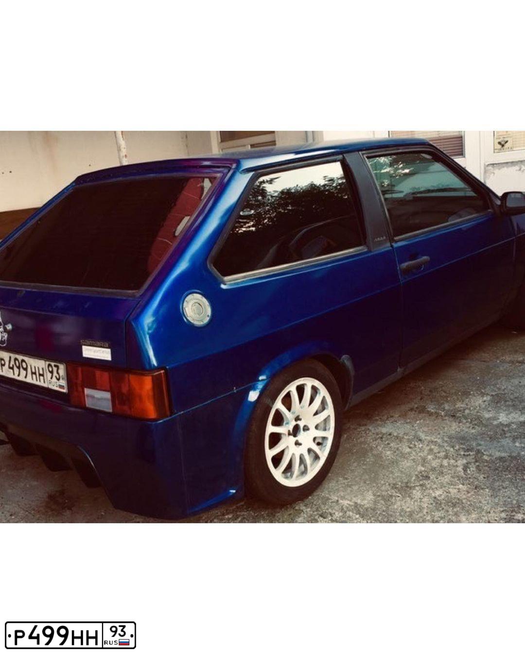 Фото автомобиля LADA 2108 SAMARA, 1996 — госномер В979МА09. Цвет: синий