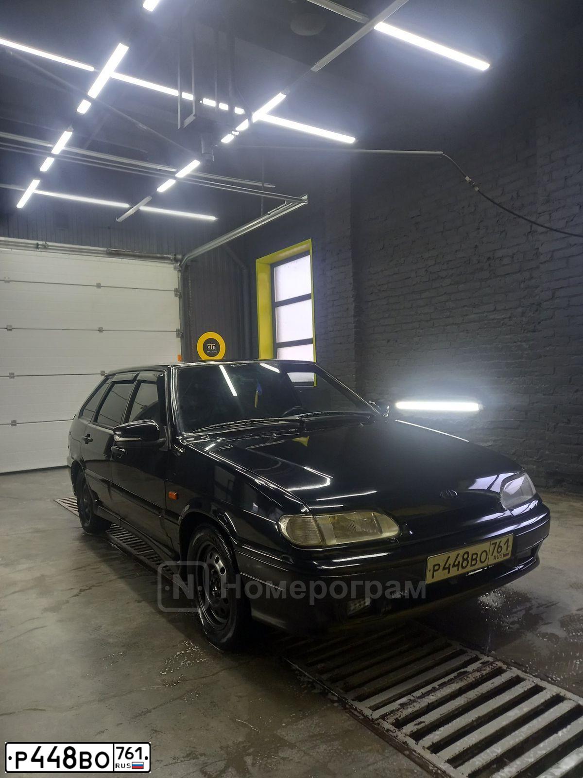Фото автомобиля LADA 2114 SAMARA, 2008 — госномер Р448ВО761. Цвет: ГРАФИТОВЫЙ МЕТАЛЛИК
