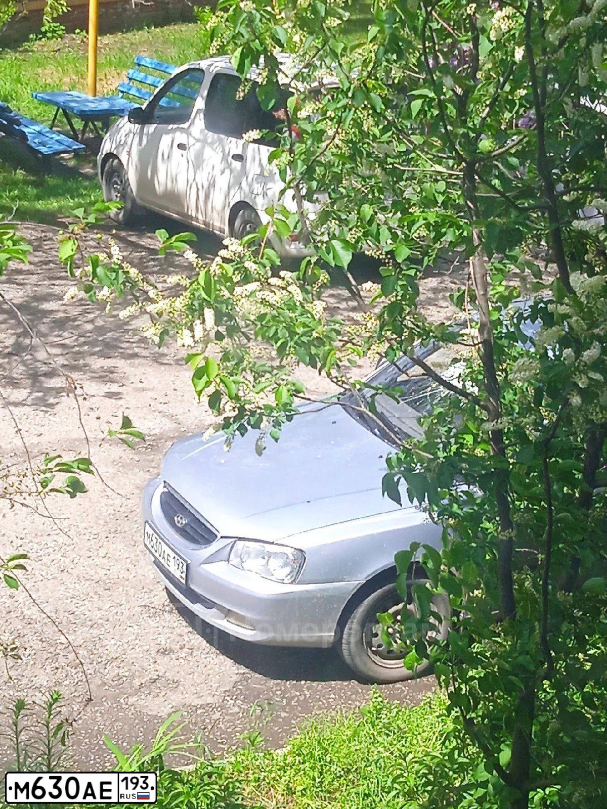Фото автомобиля TAGAZ ACCENT, 2008 — госномер М630АЕ193. Цвет: СВЕТЛО-СЕРЫЙ