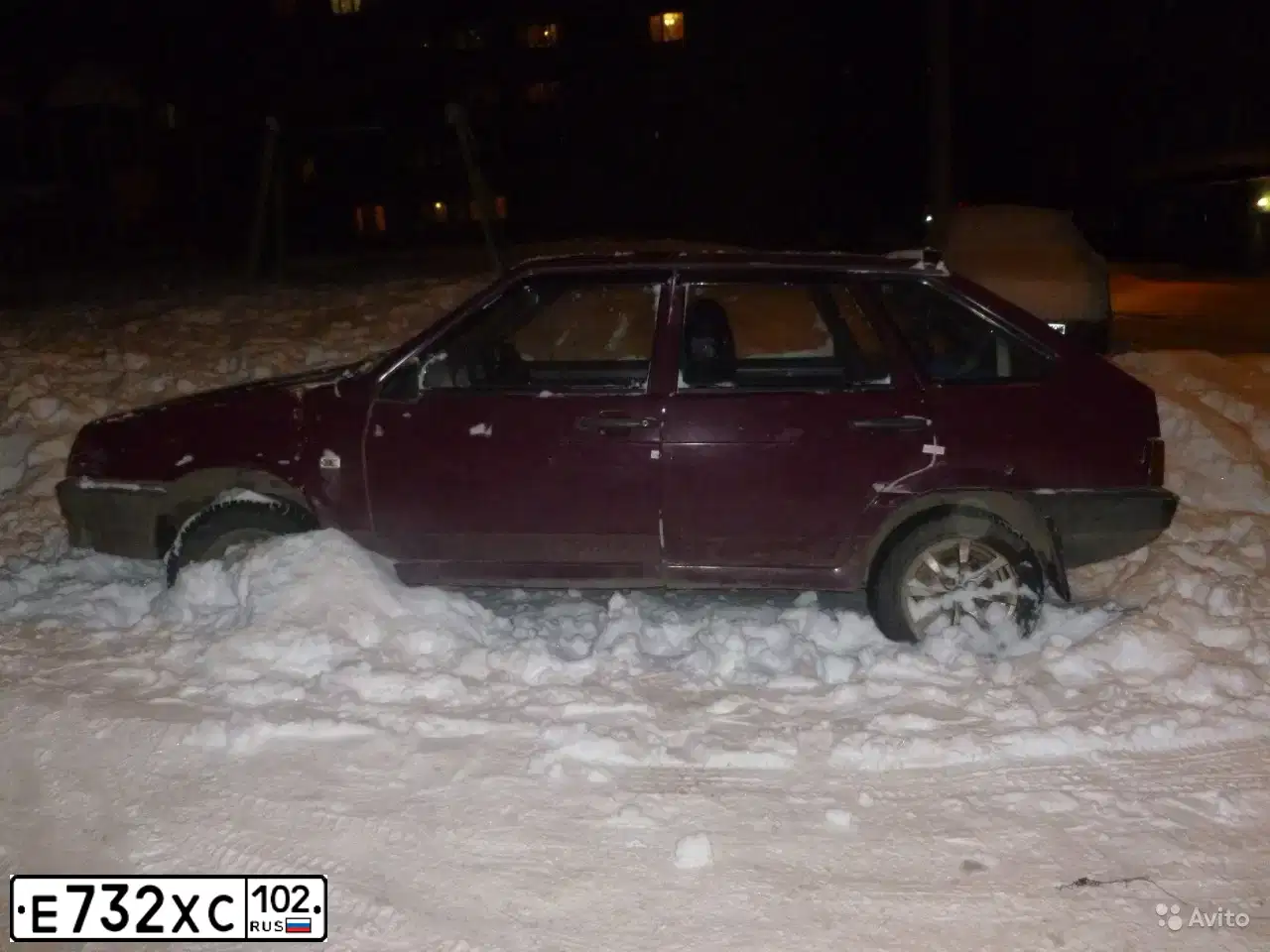 Фото автомобиля VAZ ВАЗ 21093, 1998 — госномер Е732ХС102. Цвет: ГРАНАТ