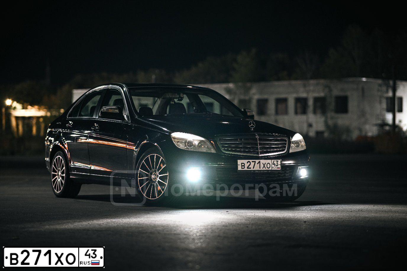 Фото автомобиля MERCEDES C-KLASSE, 2008 — госномер В271ХО43. Цвет: ЧЕРНЫЙ