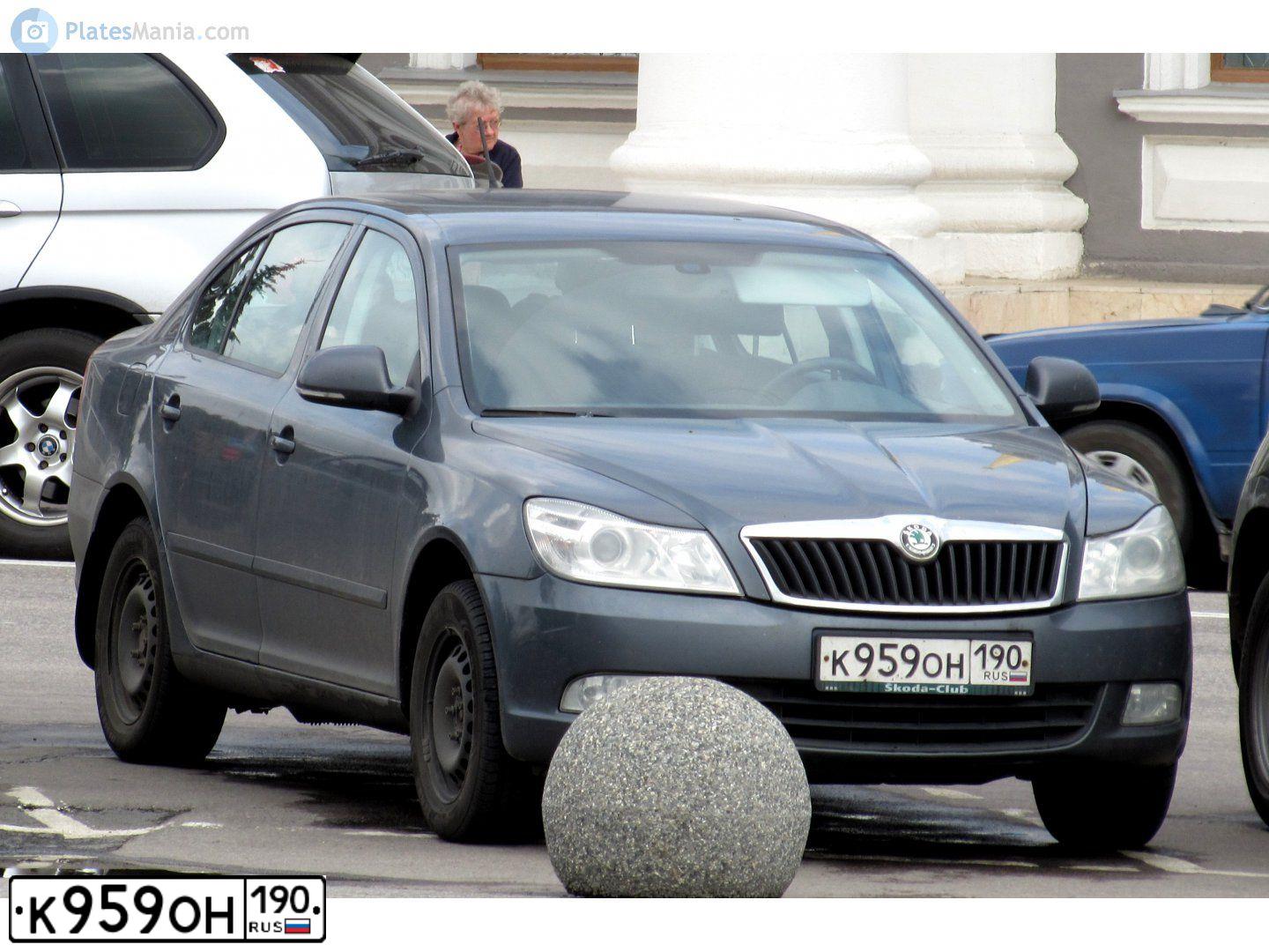 Фото автомобиля SKODA OCTAVIA, 2011 — госномер К959ОН190. Цвет: СЕРЫЙ ТЕМНЫЙ