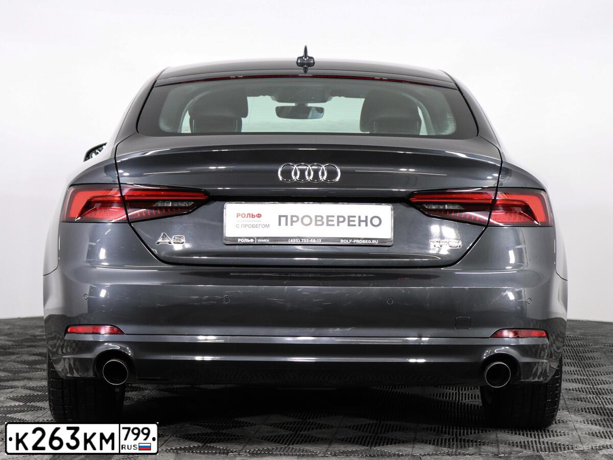 Фото автомобиля AUDI A5, 2018 — госномер Т781НН39. Цвет: СЕРЫЙ