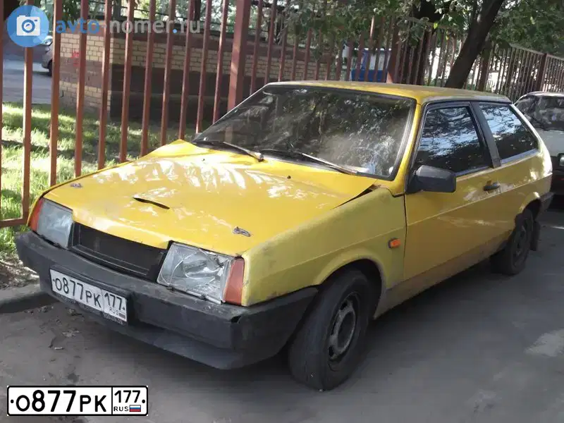 Фото автомобиля LADA 2108 SAMARA, 1988 — госномер О877РК177. Цвет: ЖЕЛТЫЙ