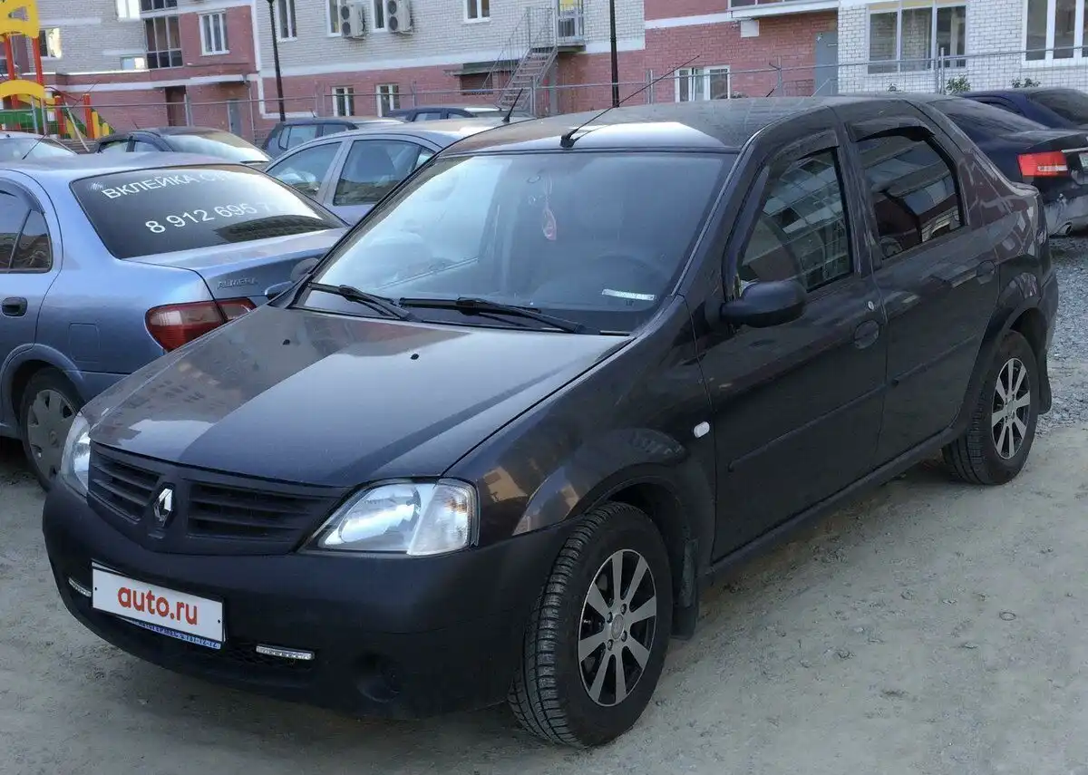 Фото автомобиля RENAULT LOGAN, 2008 — госномер С543КК774. Цвет: темно-серый