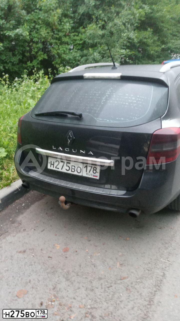 Фото автомобиля RENAULT LAGUNA, 2009 — госномер Н275ВО178. Цвет: ЧЕРНЫЙ