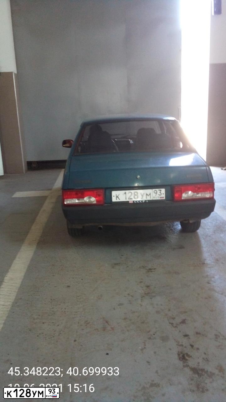 Фото автомобиля LADA 2109 SAMARA, 1999 — госномер К128УМ93. Цвет: Сине-зеленый