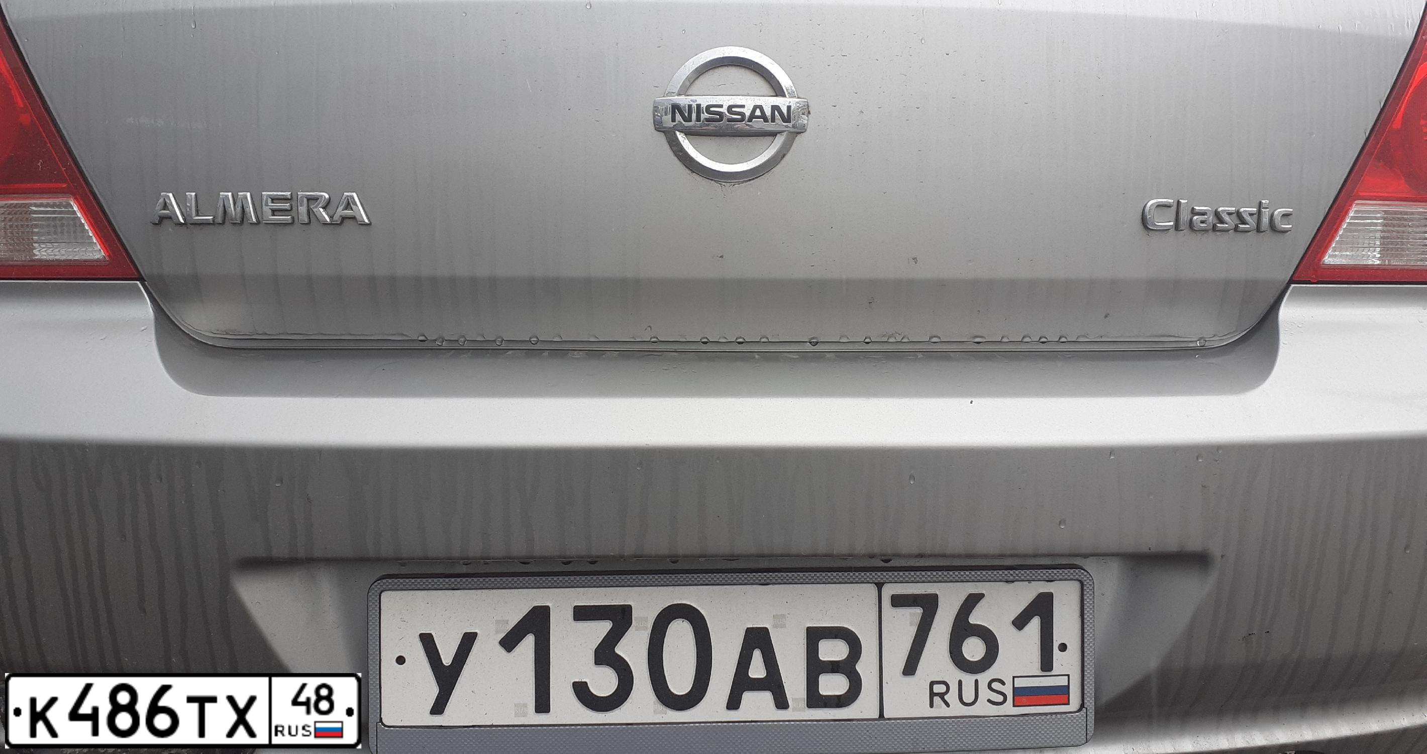 Фото автомобиля NISSAN ALMERA, 2008 — госномер У130АВ761. Цвет: СЕРЕБРИСТЫЙ