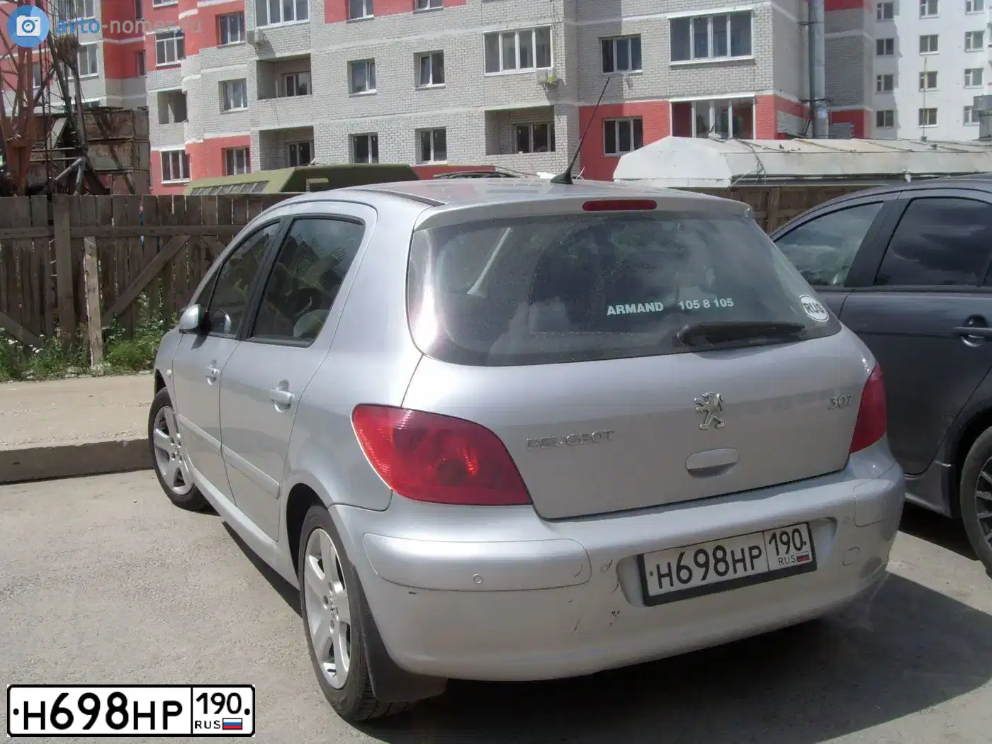 Фото автомобиля PEUGEOT 307, 2004 — госномер Н573СА44. Цвет: СЕРЫЙ