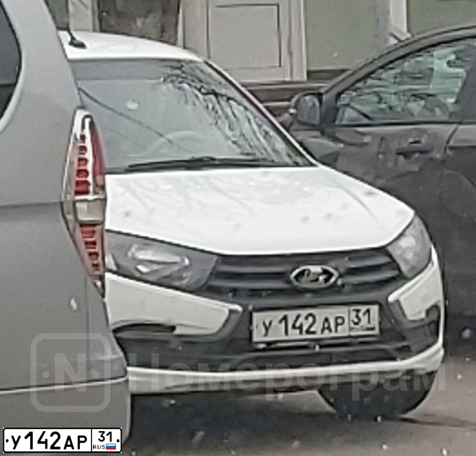 Фото автомобиля LADA GRANTA, 2021 — госномер У073ОН31. Цвет: Белый