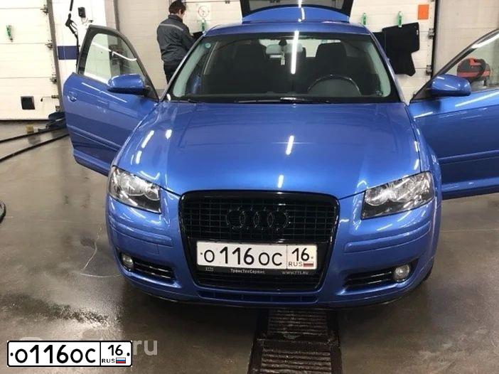 Фото автомобиля AUDI A3, 2005 — госномер В710СУ716. Цвет: ГОЛУБОЙ