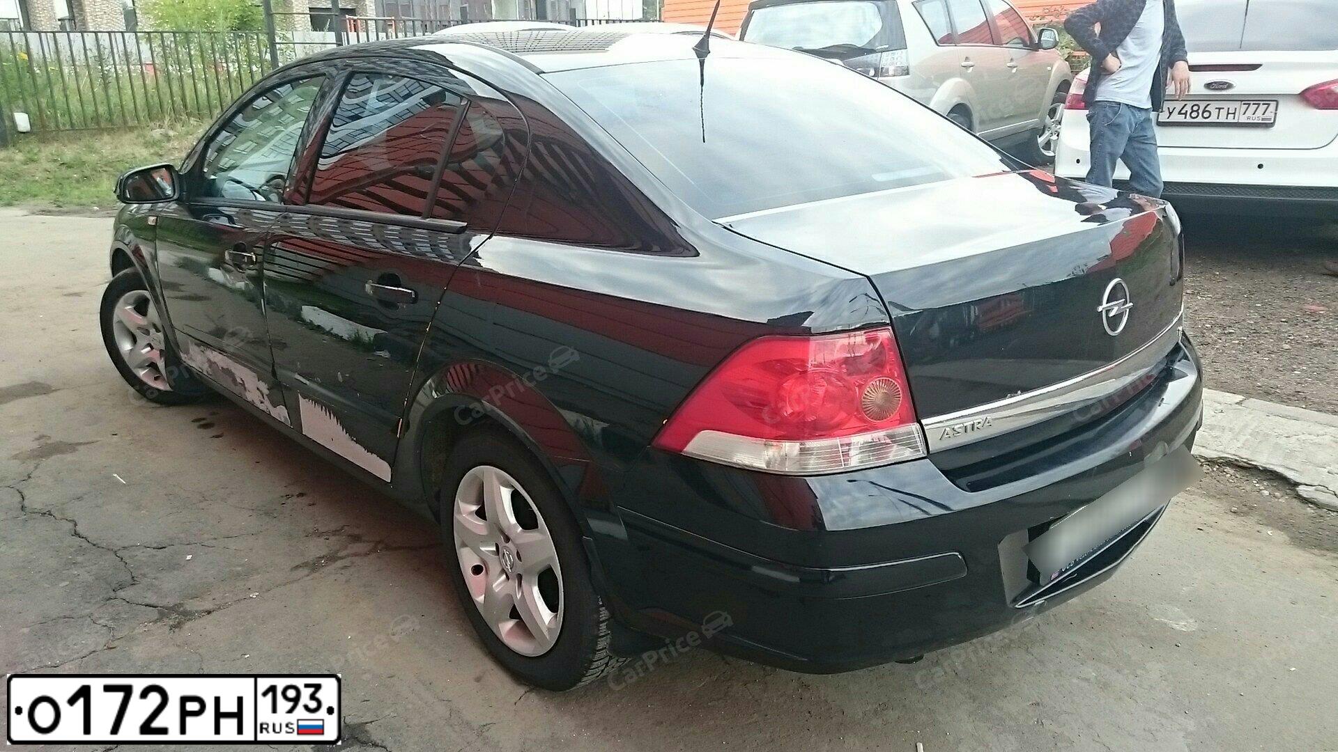 Фото автомобиля OPEL ASTRA, 2008 — госномер О172РН193. Цвет: ЧЕРНЫЙ