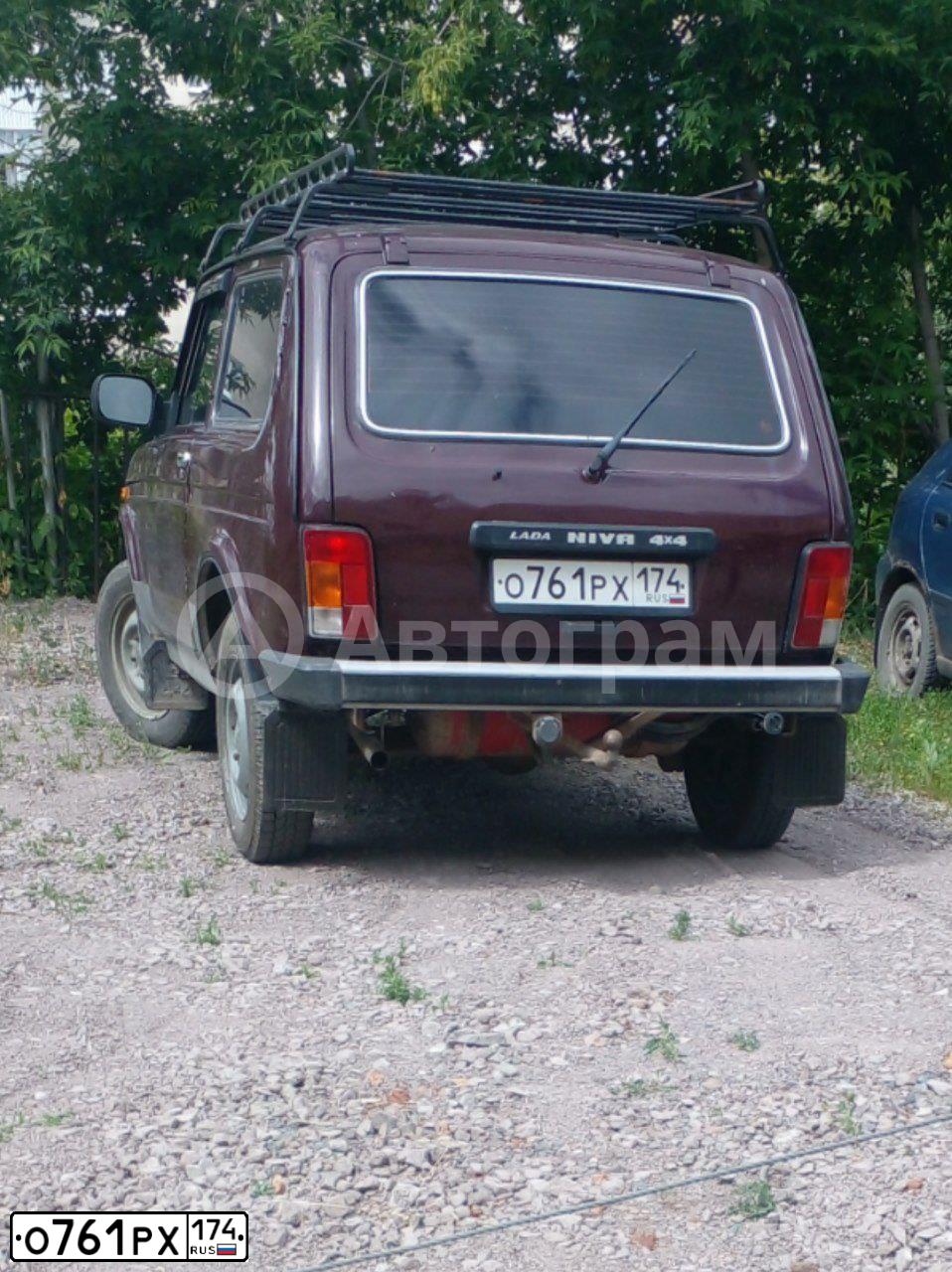 Фото автомобиля LADA 2121 NIVA, 2013 — госномер О761РХ174. Цвет: ТЕМНО-ВИШНЕВЫЙ