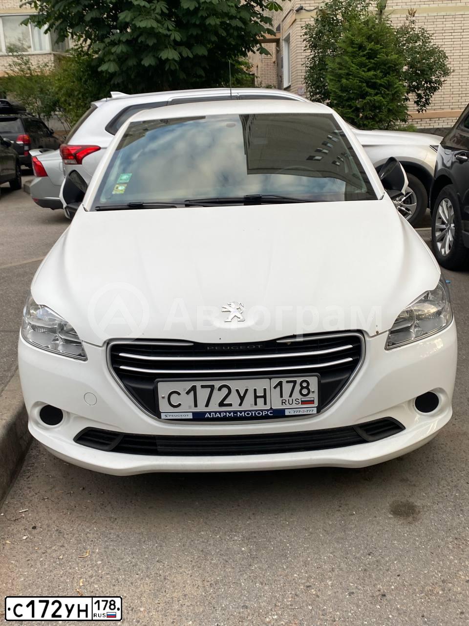 Фото автомобиля PEUGEOT 301, 2014 — госномер С172УН178. Цвет: БЕЛЫЙ