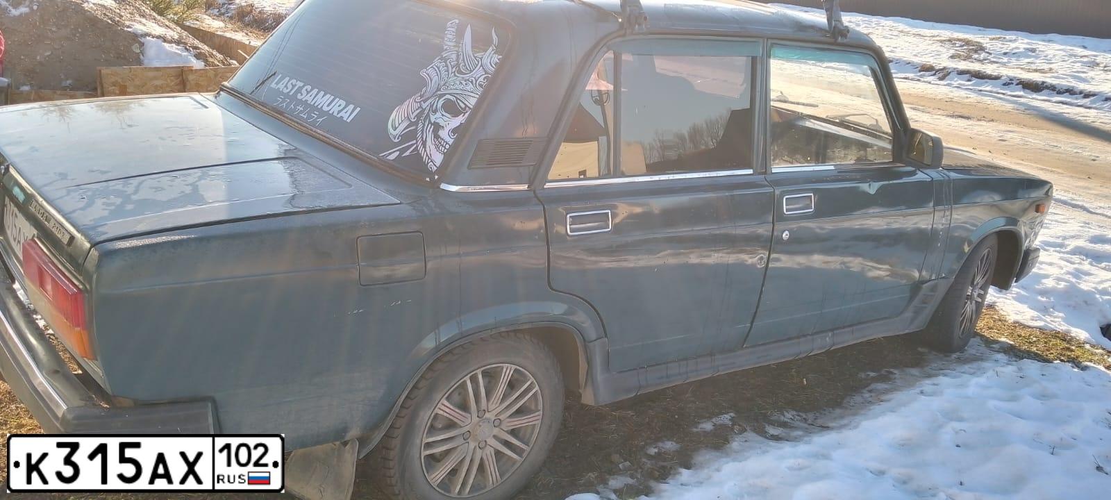 Фото автомобиля LADA 2107, 2008 — госномер К315АХ102. Цвет: ТЕМНО-ЗЕЛЕНЫЙ