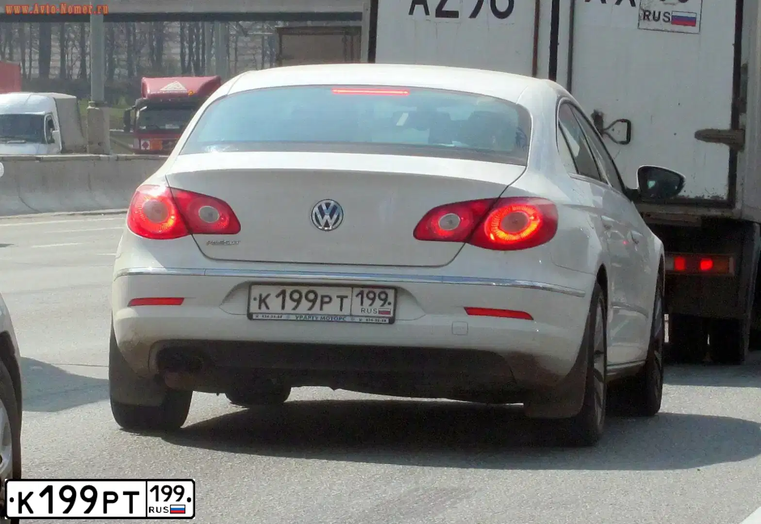 Фото автомобиля VOLKSWAGEN CC, 2009 — госномер К199РТ199. Цвет: Белый