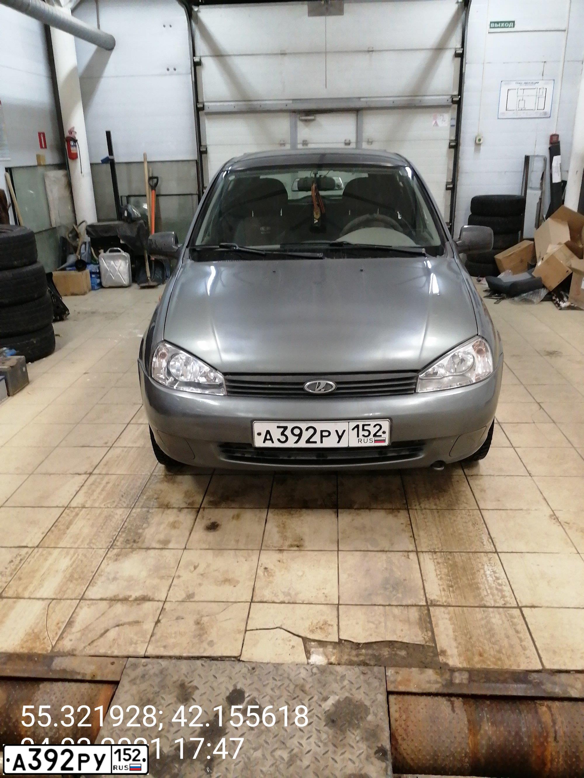 Фото автомобиля LADA 1117 KALINA, 2009 — госномер А392РУ152. Цвет: ТЕМНО-СЕРЫЙ