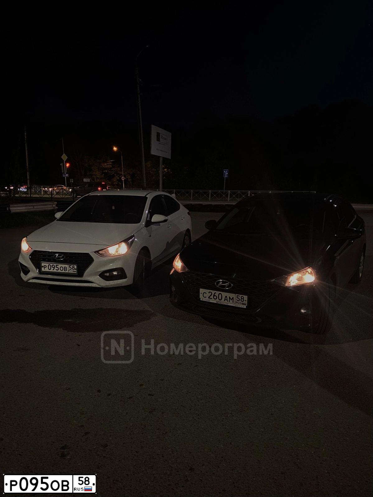 Фото автомобиля HYUNDAI SOLARIS, 2018 — госномер Р095ОВ58. Цвет: Белый