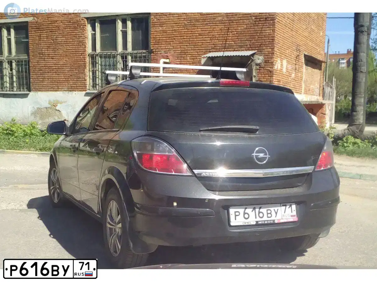Фото автомобиля OPEL ASTRA, 2013 — госномер Р616ВУ71. Цвет: ЧЕРНЫЙ