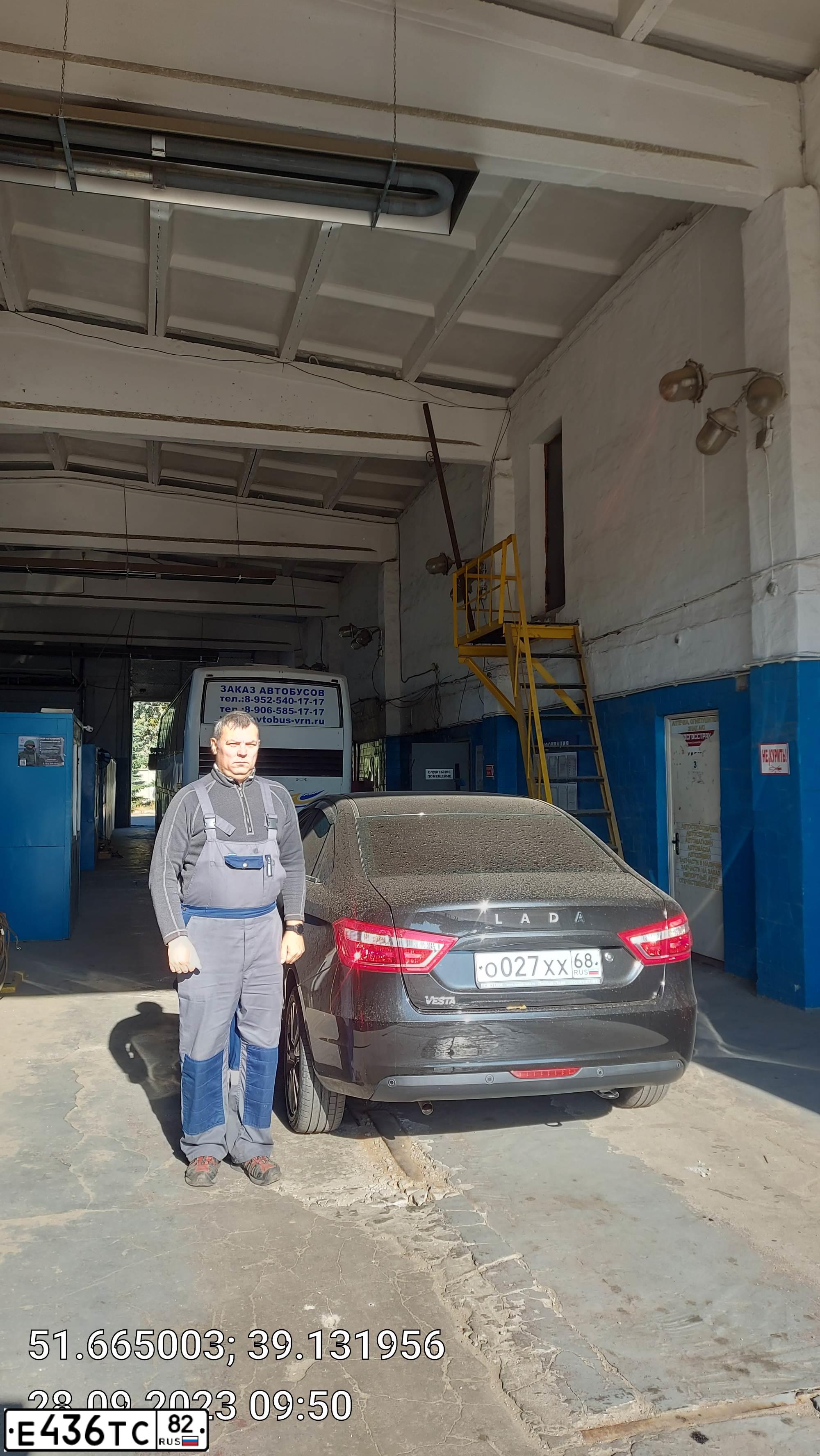 Фото автомобиля LADA VESTA, 2016 — госномер Н848МР136. Цвет: ЧЕРНЫЙ