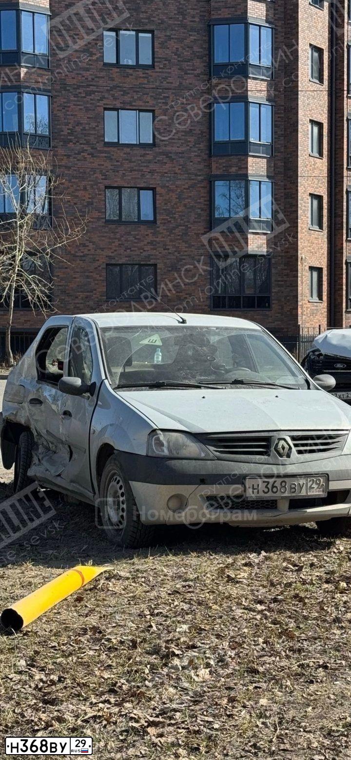 Фото автомобиля RENAULT LOGAN, 2008 — госномер Н368ВУ29. Цвет: СЕРЫЙ