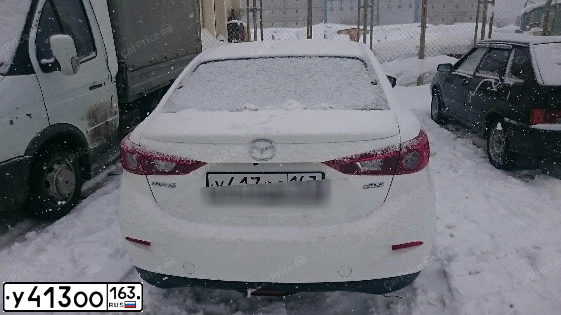 Фото автомобиля MAZDA 3, 2014 — госномер У348РТ18. Цвет: Белый