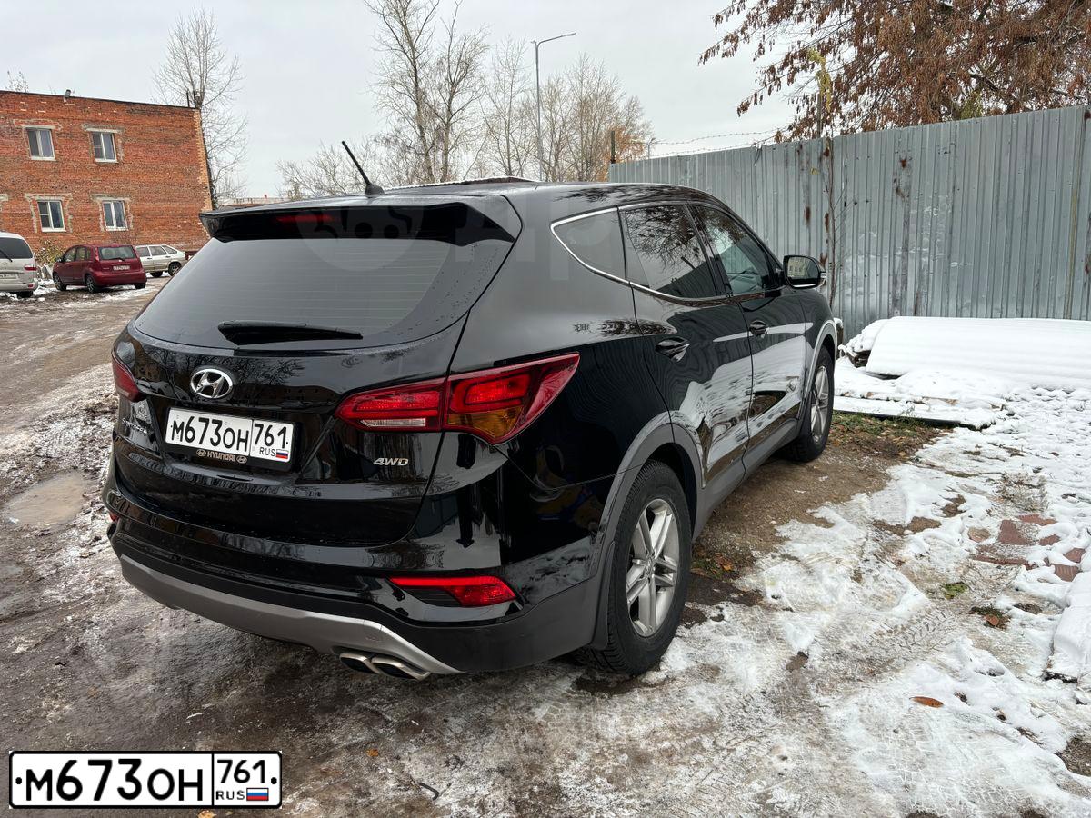 Фото автомобиля HYUNDAI SANTA FE, 2015 — госномер К900РА46. Цвет: ЧЕРНЫЙ