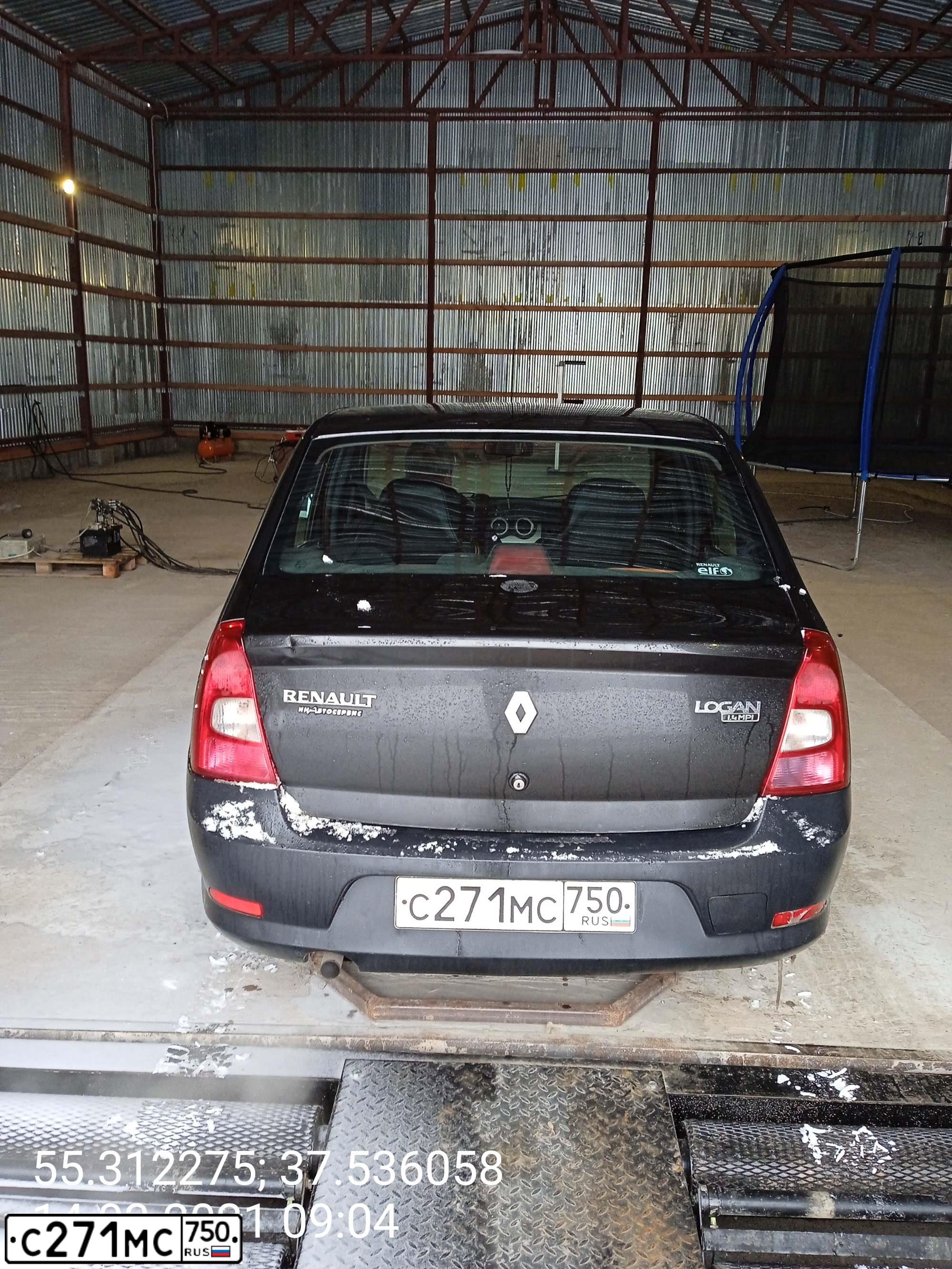Фото автомобиля RENAULT LOGAN, 2013 — госномер С271МС750. Цвет: ЧЕРНЫЙ