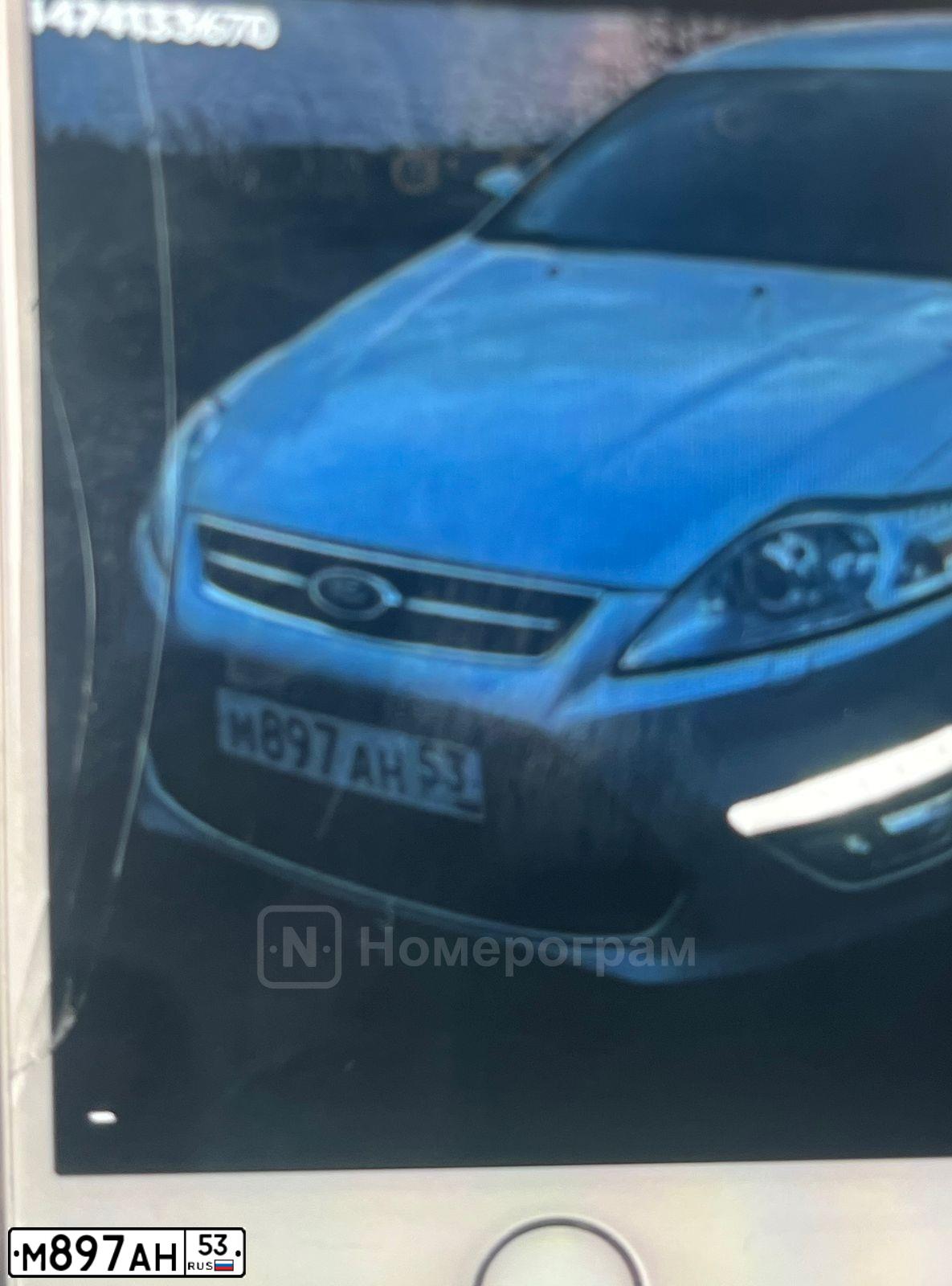 Фото автомобиля FORD MONDEO, 2013 — госномер М897АН53. Цвет: Серебристый