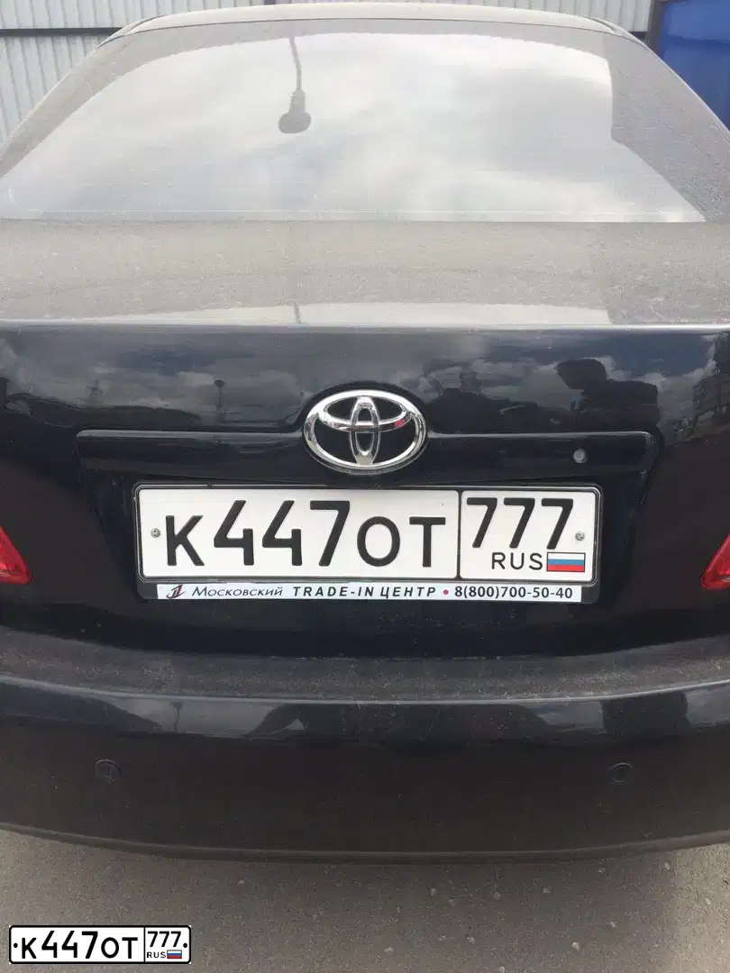 Фото автомобиля TOYOTA CAMRY, 2008 — госномер К447ОТ777. Цвет: ЧЕРНЫЙ