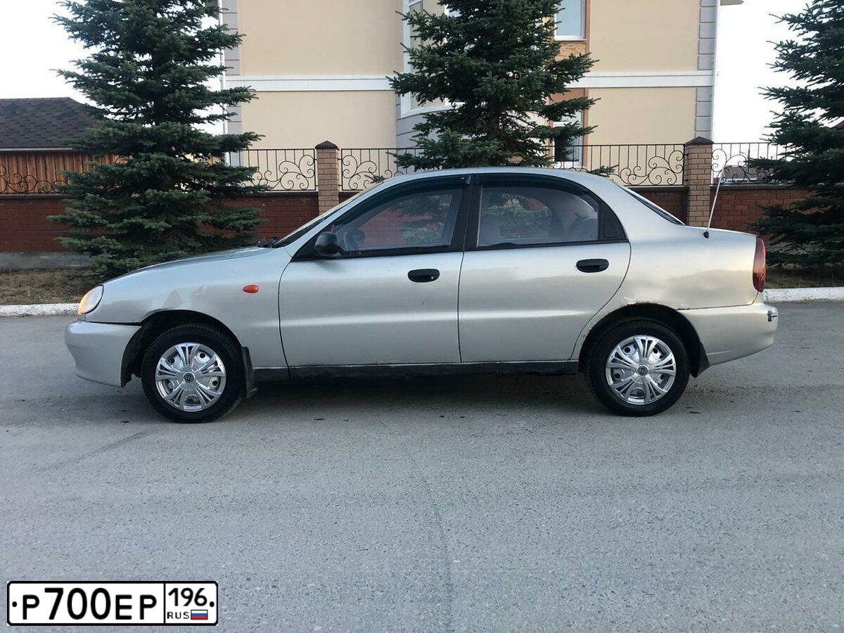 Фото автомобиля ZAZ LANOS, 2007 — госномер Р700ЕР196. Цвет: Серебристый