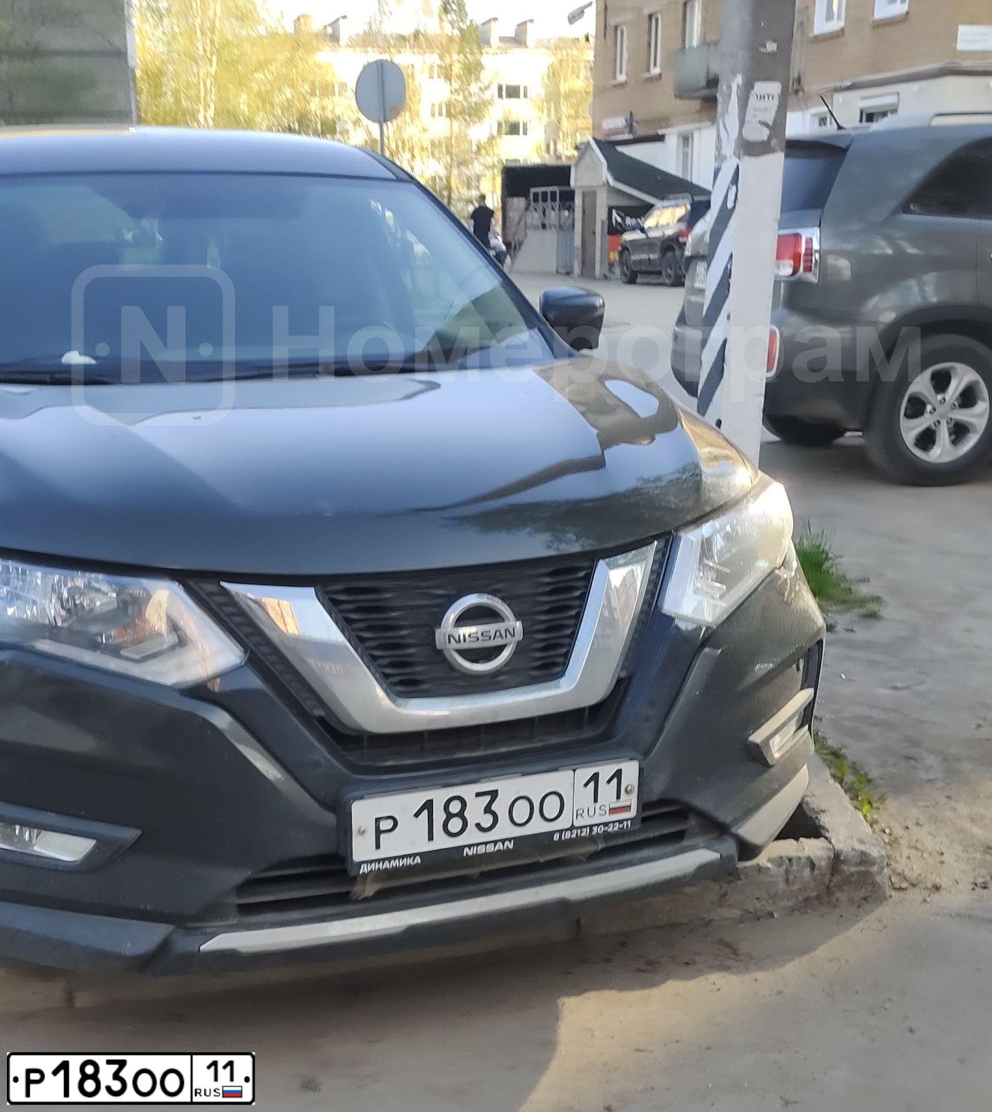Фото автомобиля NISSAN X-TRAIL, 2020 — госномер Р183ОО11. Цвет: ЗЕЛЕНЫЙ