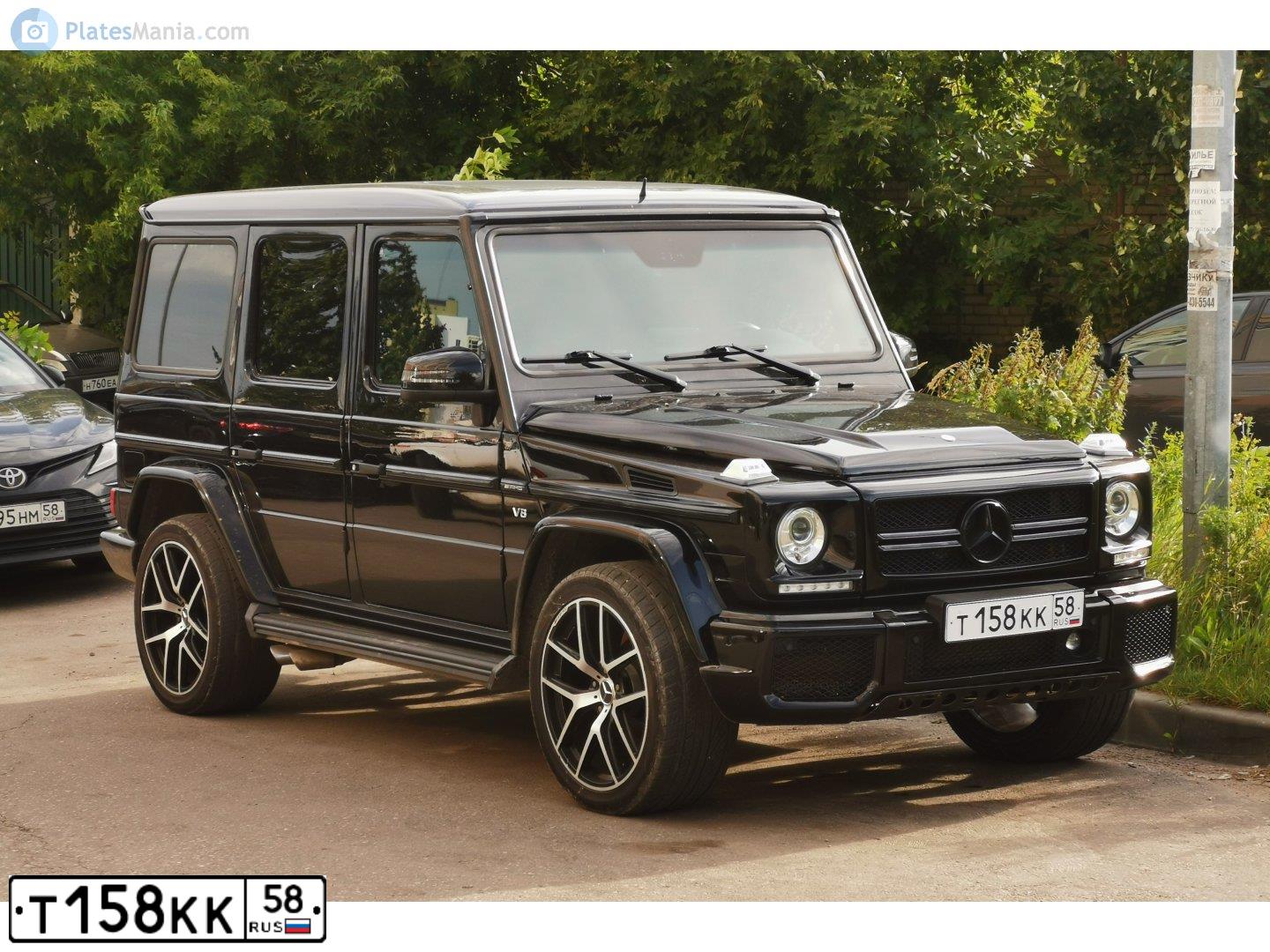 Фото автомобиля MERCEDES G-KLASSE, 2003 — госномер Т158КК58. Цвет: ЧЕРНЫЙ