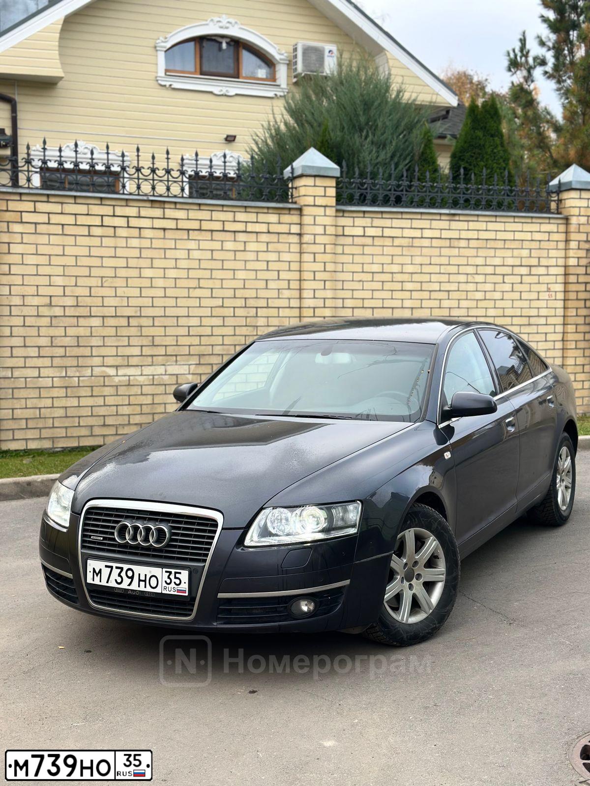 Фото автомобиля AUDI A6, 2008 — госномер М739НО35. Цвет: СЕРЫЙ ТЕМНЫЙ