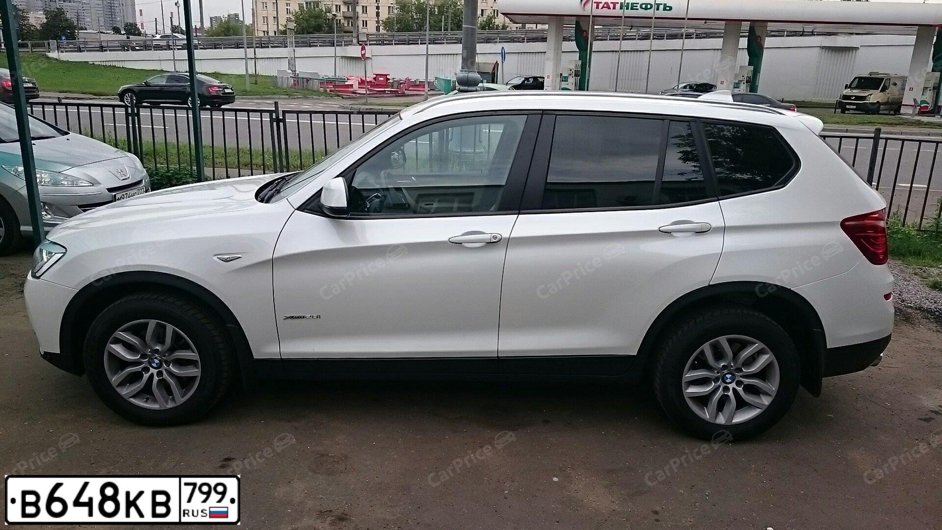 Фото автомобиля BMW X3, 2014 — госномер В648КВ799. Цвет: БЕЛЫЙ МЕТАЛЛИК