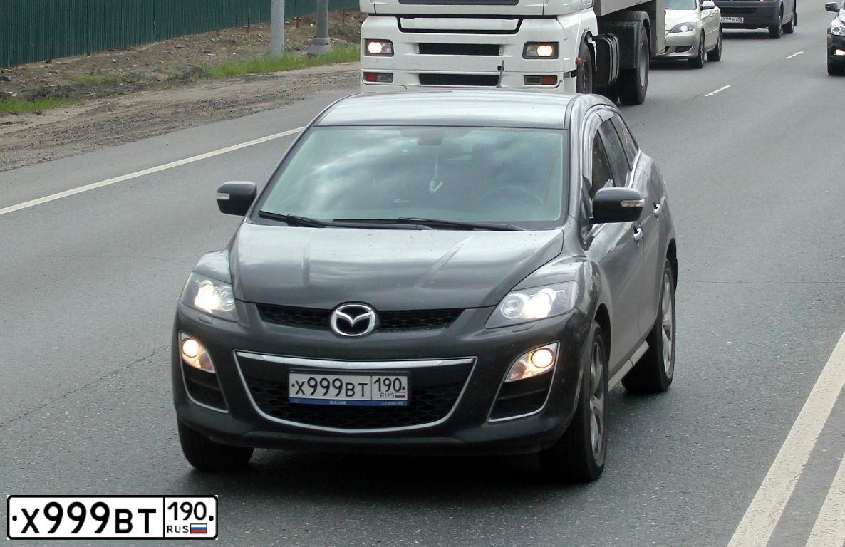 Фото автомобиля MAZDA CX-7, 2010 — госномер Е422ОР790. Цвет: ЧЕРНЫЙ