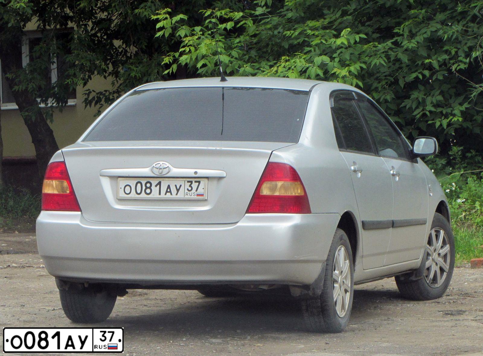 Фото автомобиля TOYOTA COROLLA, 2003 — госномер В262ОО76. Цвет: СЕРЫЙ