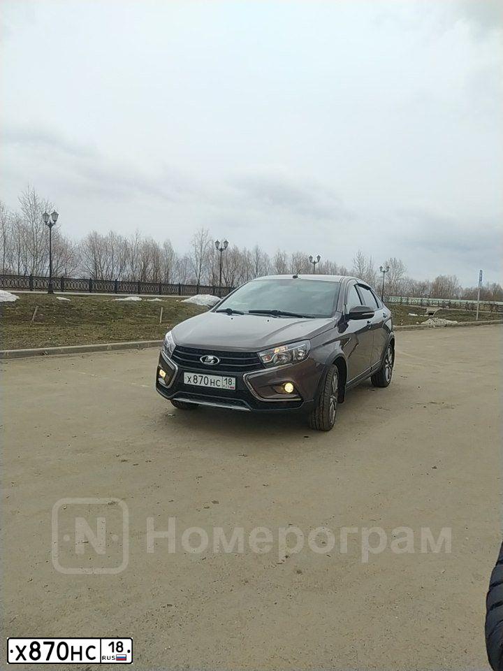 Фото автомобиля LADA VESTA, 2019 — госномер Х301МУ18. Цвет: Коричневый
