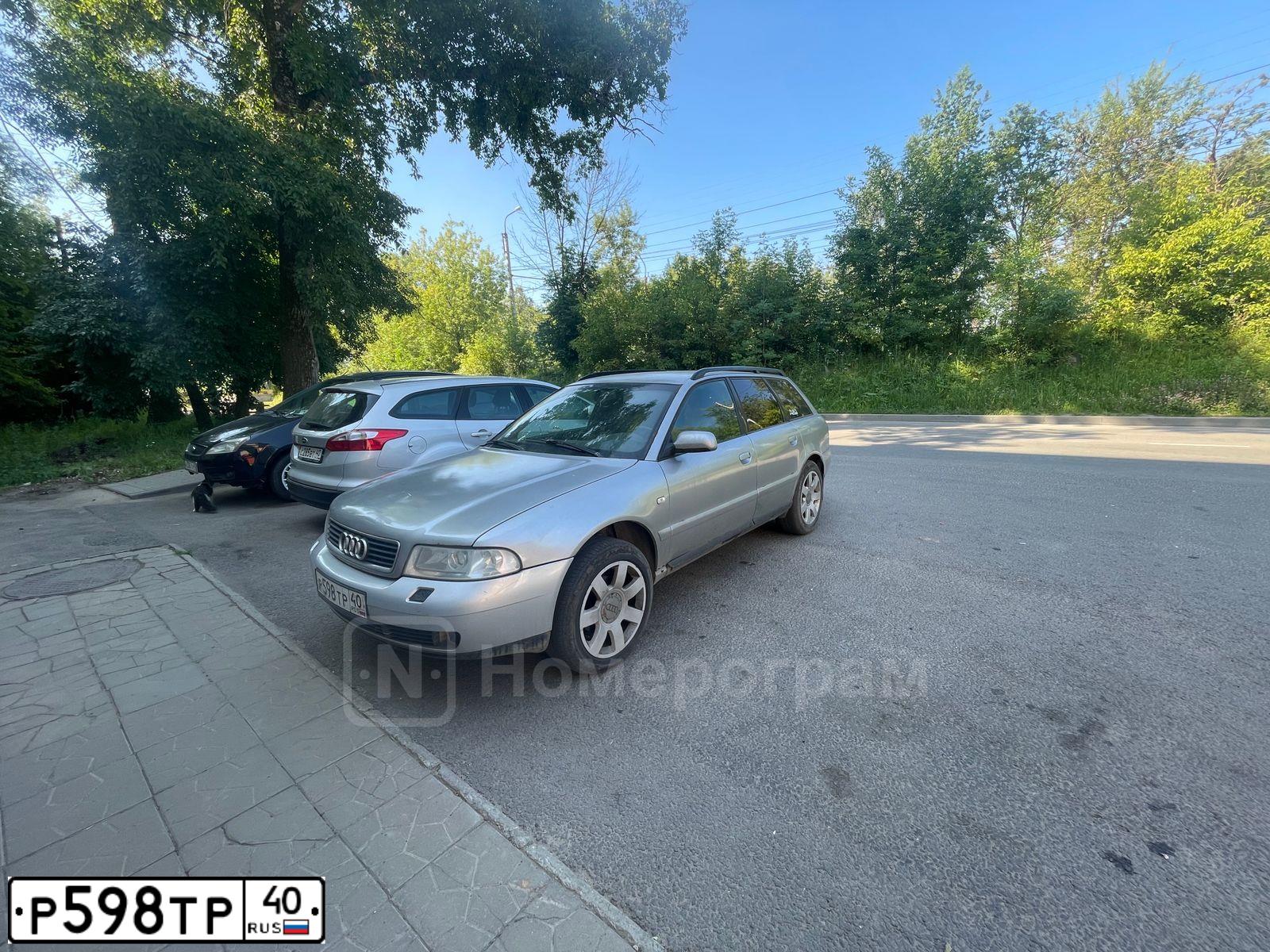 Фото автомобиля AUDI A4, 2000 — госномер Р598ТР40. Цвет: СЕРЕБРИСТЫЙ
