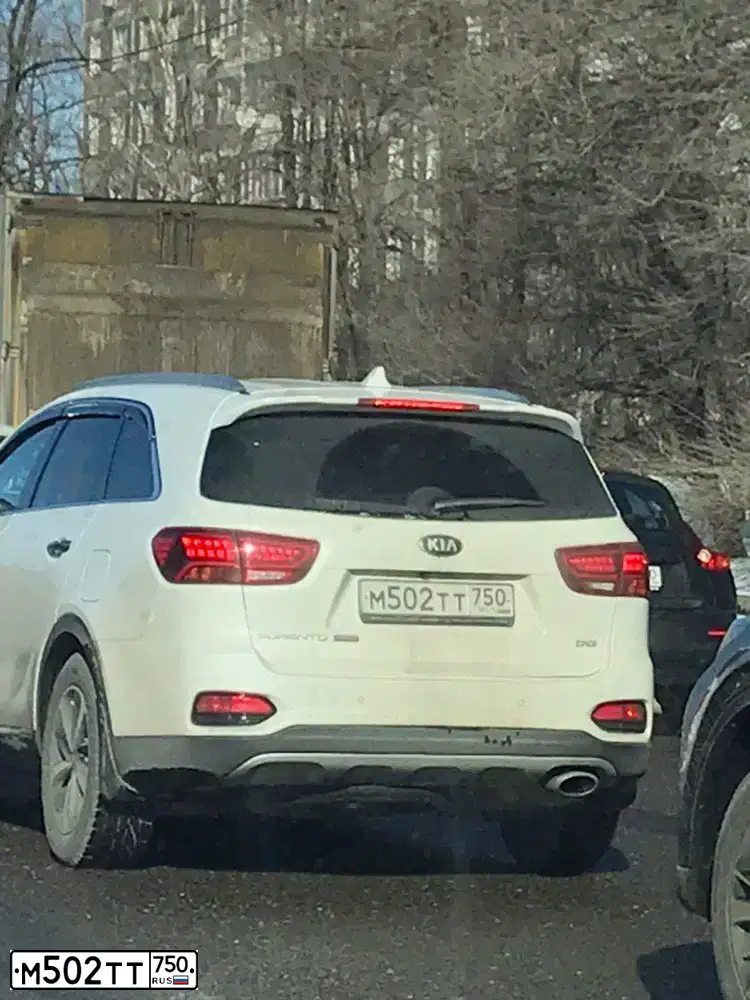 Фото автомобиля KIA SORENTO, 2018 — госномер М502ТТ750. Цвет: Белый