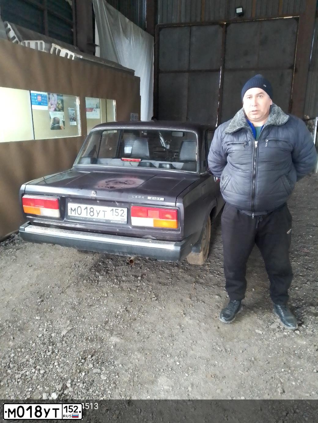 Фото автомобиля LADA 2107, 2008 — госномер М018УТ152. Цвет: ТЕМНО-КОРИЧНЕВЫЙ