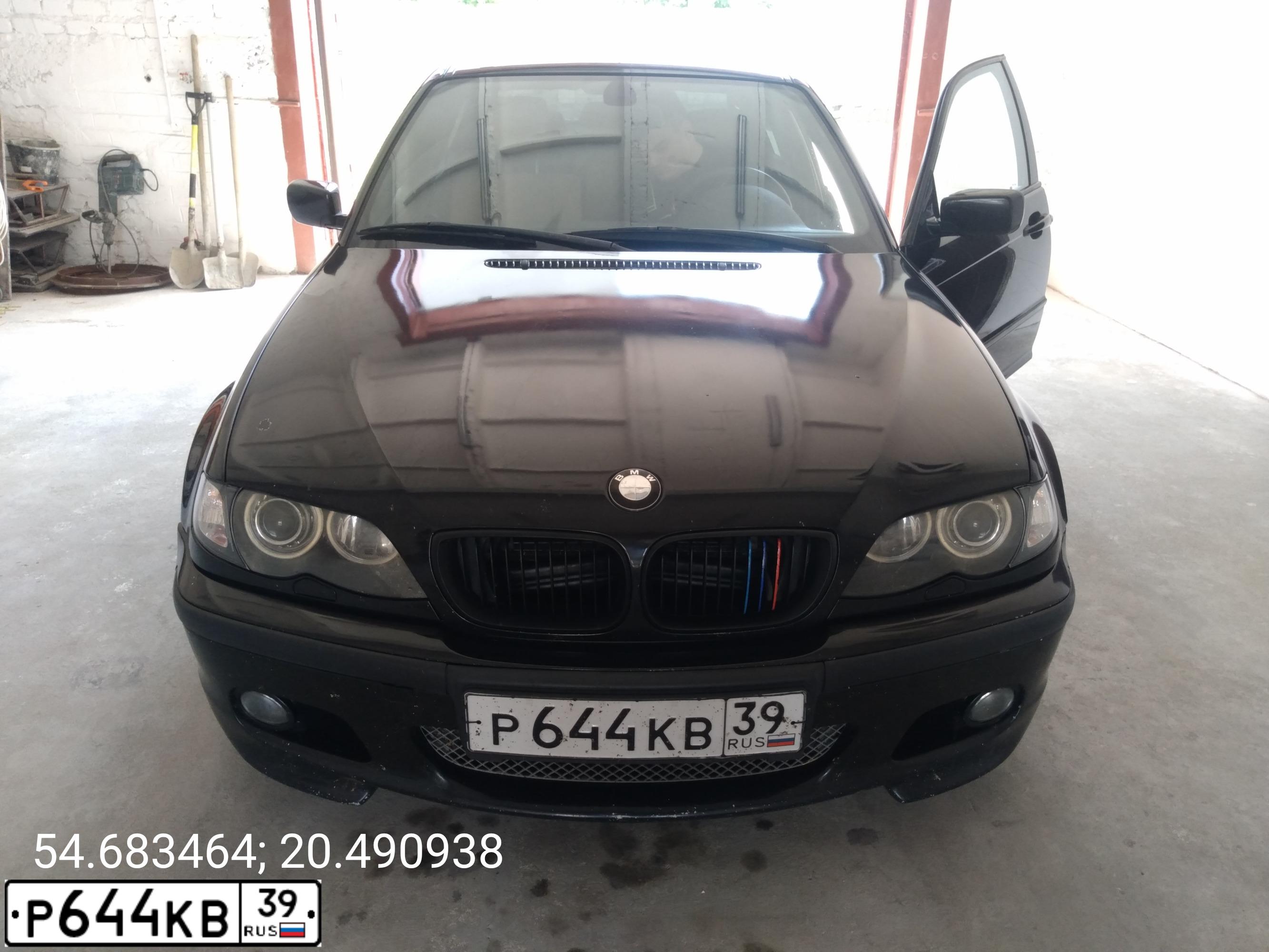 Фото автомобиля BMW SERIE 3, 2001 — госномер Р644КВ39. Цвет: ЧЕРНЫЙ