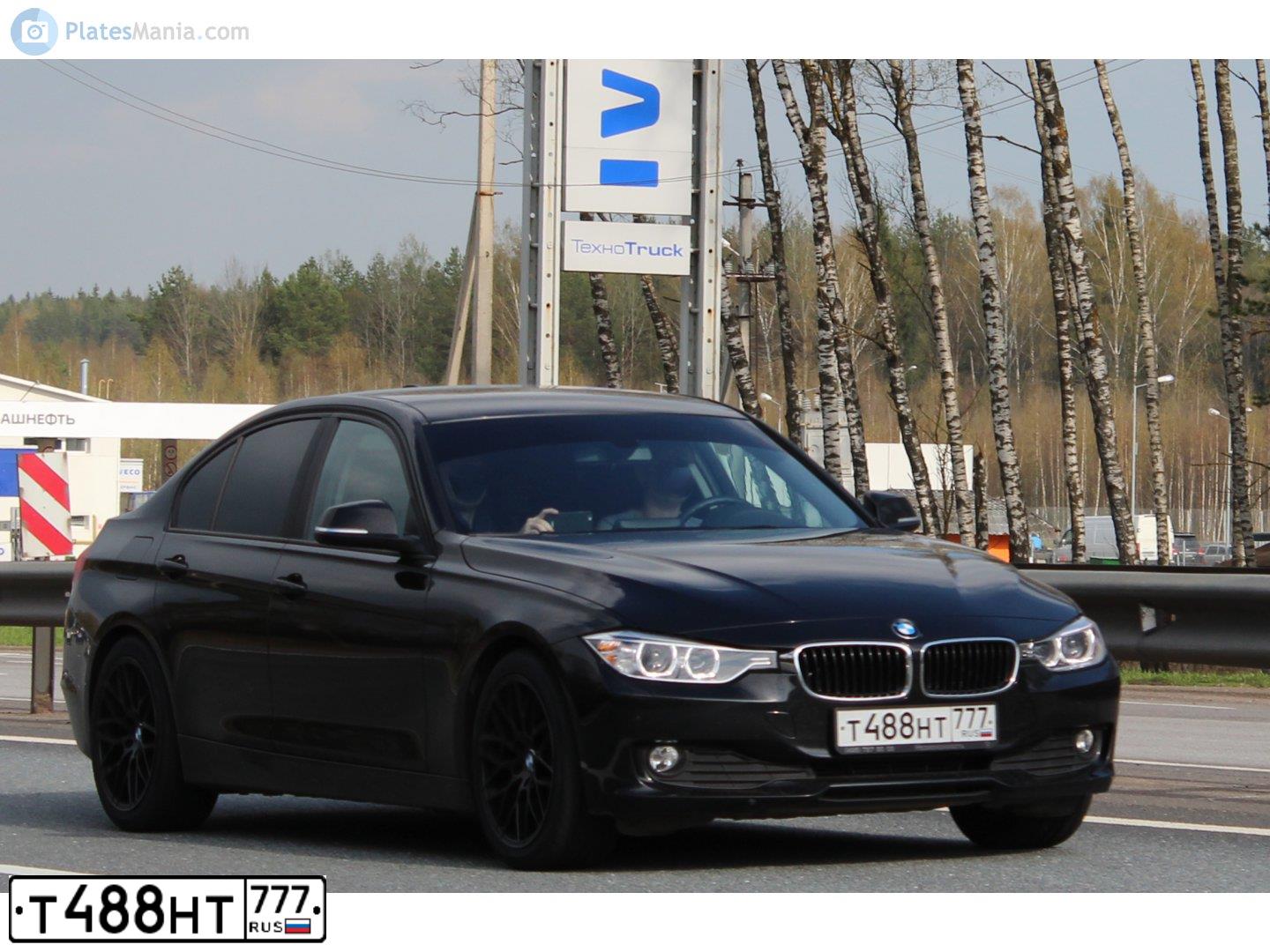 Фото автомобиля BMW SERIE 3, 2014 — госномер Т488НТ777. Цвет: ЧЕРНЫЙ