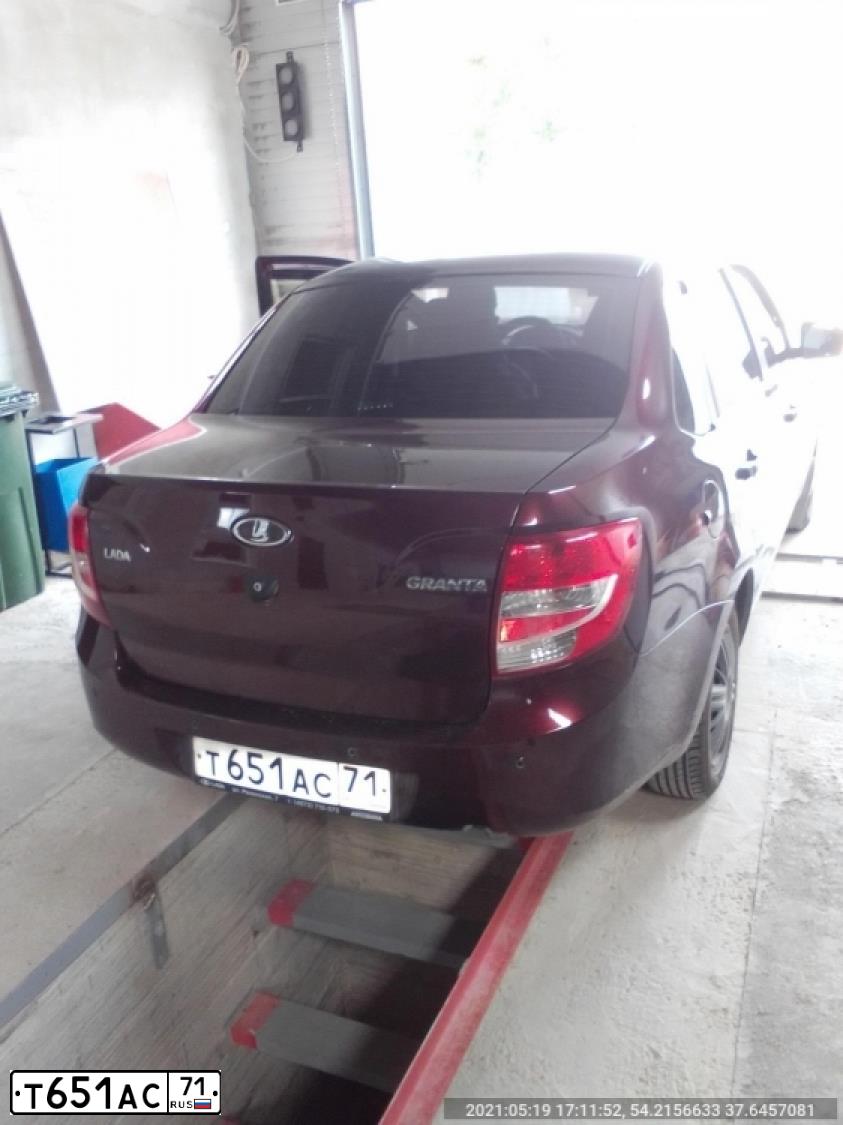 Фото автомобиля LADA 2190 GRANTA, 2016 — госномер Т651АС71. Цвет: ТЕМНО ВИШНЕВЫЙ
