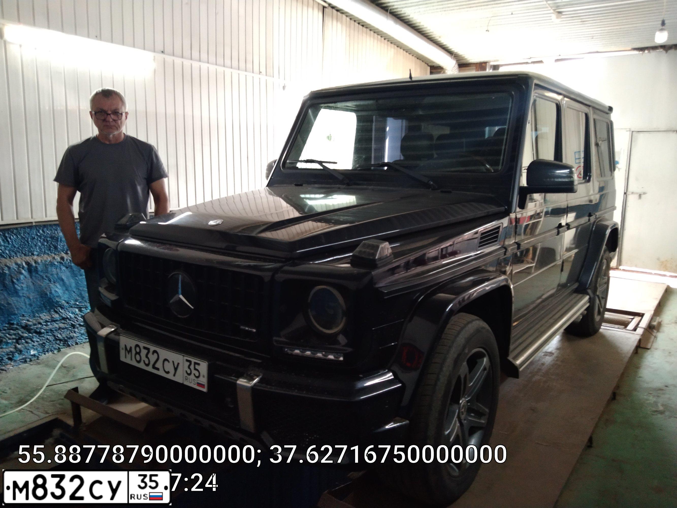 Фото автомобиля MERCEDES G-KLASSE, 2008 — госномер У488РВ152. Цвет: ЧЕРНЫЙ