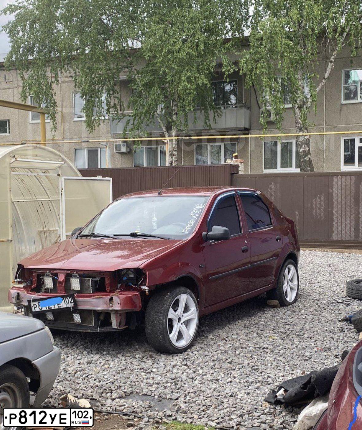 Фото автомобиля RENAULT LOGAN, 2011 — госномер Р812УЕ102. Цвет: КРАСНЫЙ