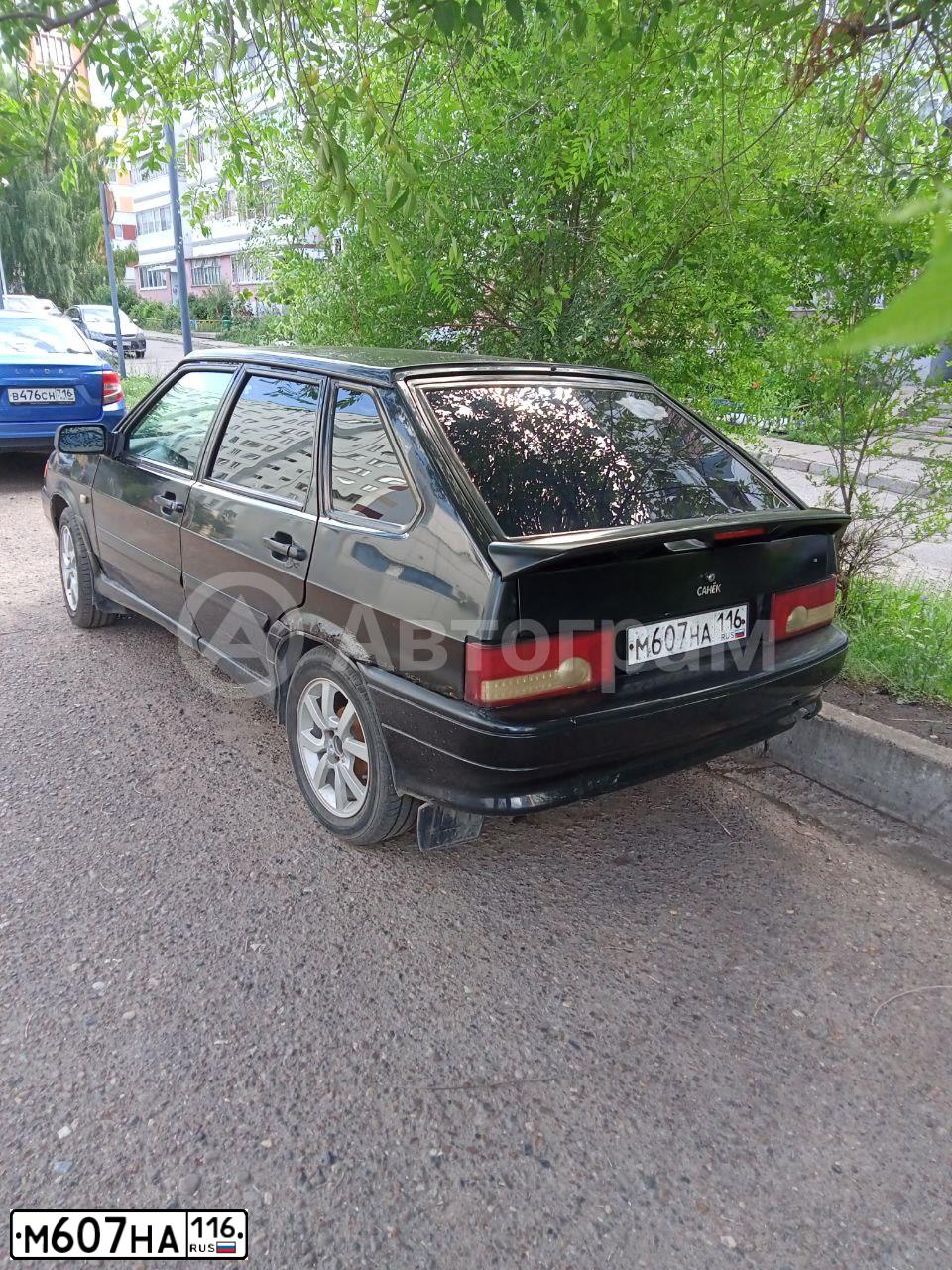 Фото автомобиля LADA 2114 SAMARA, 2009 — госномер М607НА116. Цвет: Темно-зеленый