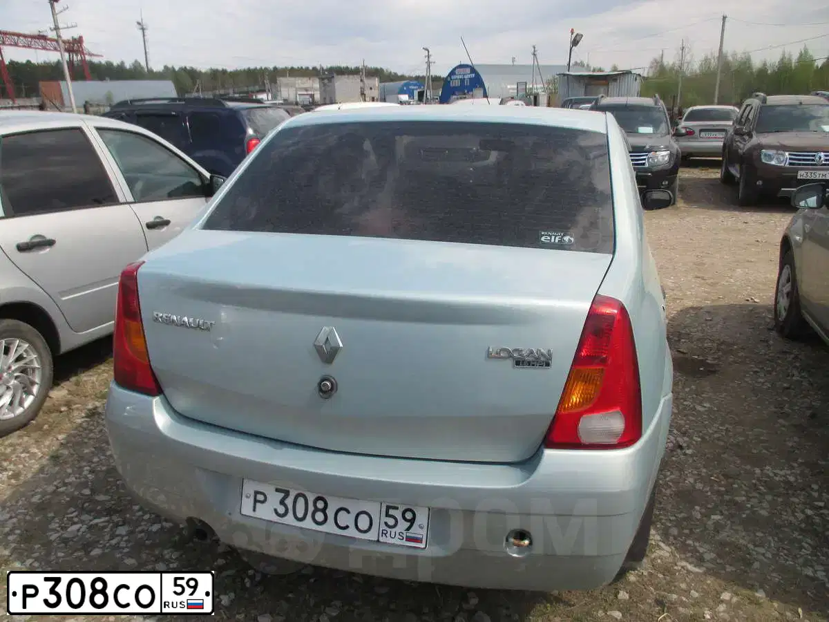 Фото автомобиля RENAULT LOGAN, 2008 — госномер Р308СО59. Цвет: СВЕТЛО-ЗЕЛЕНЫЙ