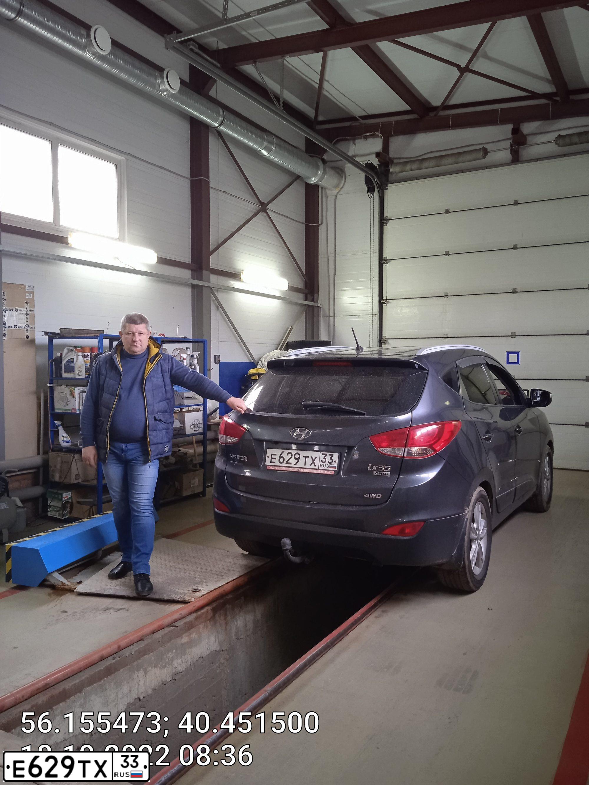 Фото автомобиля HYUNDAI IX35, 2010 — госномер Е629ТХ33. Цвет: ТЕМНО-СЕРЫЙ